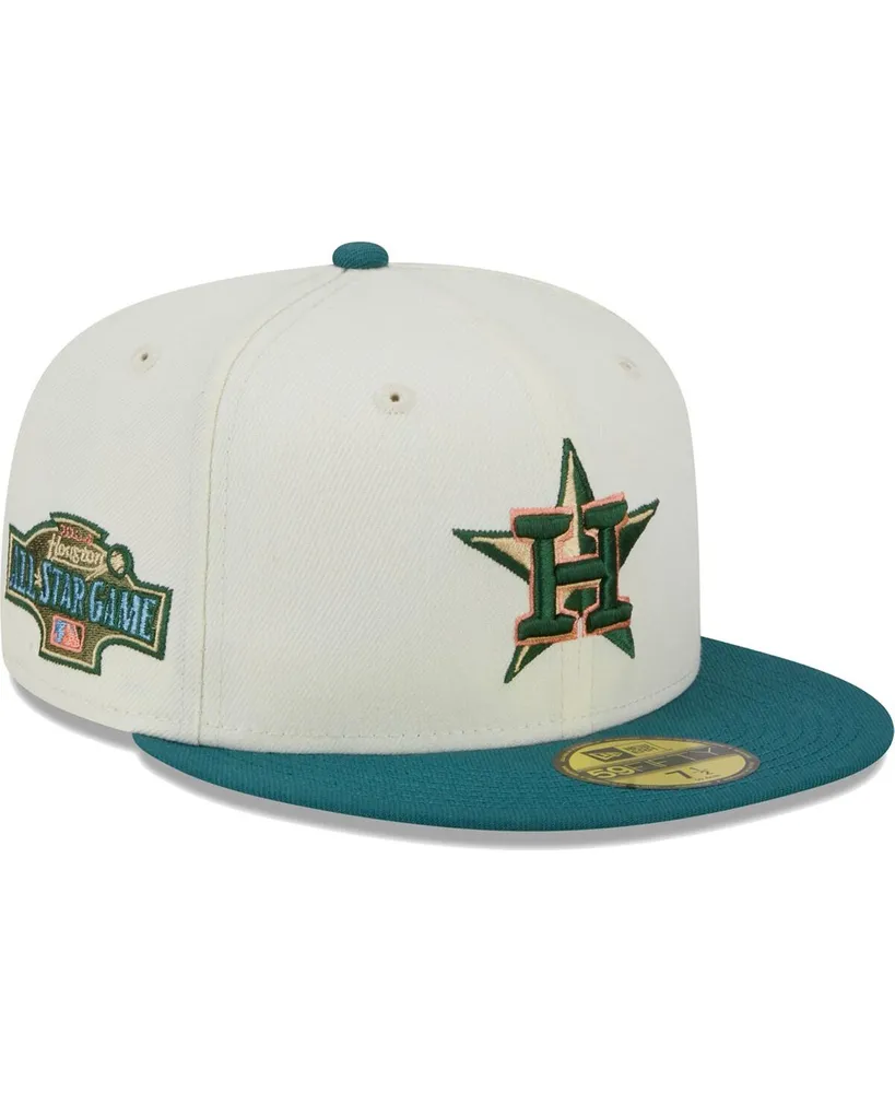 Men's New Era Cream Texas Rangers Chrome Evergreen 59FIFTY Fitted Hat