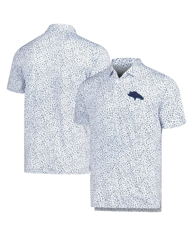 Men's Antigua White Carolina Panthers Motion Polo Size: Extra Large