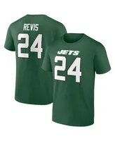 Men's Fanatics Darrelle Revis Green New York Jets Retired Player Icon Name and Number T-shirt