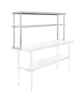 Gridmann Nsf Commercial Stainless Steel Double Overshelf 60" x 12" for Prep & Work Table