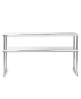 Gridmann Nsf Commercial Stainless Steel Double Overshelf 60" x 12" for Prep & Work Table