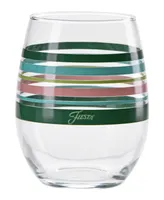 Fiesta Tropical Stripes Stemless Wine Glasses, Set of 4