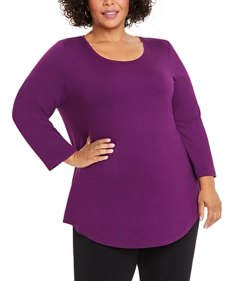 Jm Collection Plus Scoopneck Top, Created for Macy's