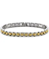Men's Two-Tone Watch Link Chain Bracelet in Stainless Steel & Gold-Tone Ion-Plate - Two