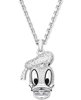 Swarovski Silver-Tone Disney Donald Duck Crystal Pendant Necklace, 16-1/2" + 3" extender