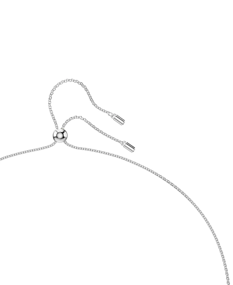 Swarovski Mesmera Silver-Tone Crystal Pendant Slider Necklace, 29-1/2"