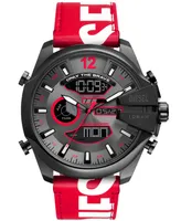 Diesel Men's Mega Chief Digital Red Leather Watch 51mm