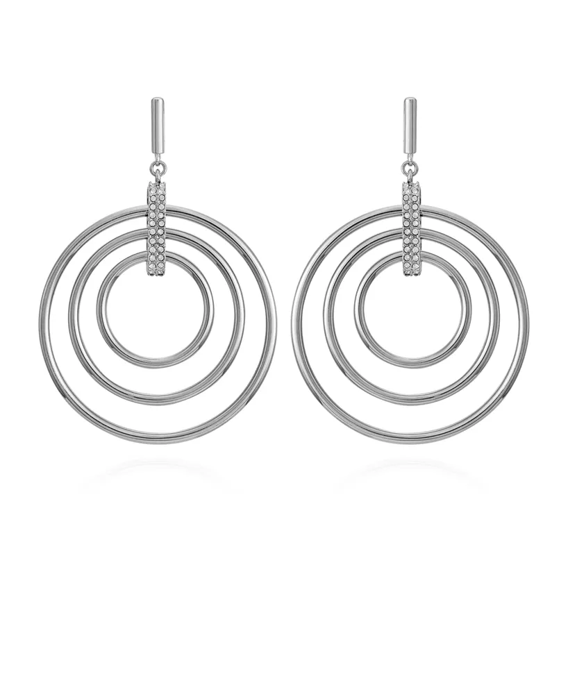 Vince Camuto Silver-Tone Door Knocker Multi-Hoop Earrings