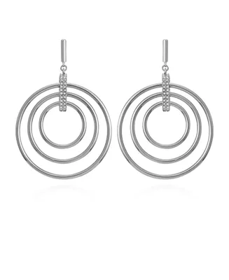 Vince Camuto Silver-Tone Door Knocker Multi-Hoop Earrings