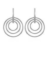 Vince Camuto Silver-Tone Door Knocker Multi-Hoop Earrings