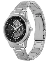 A|X Armani Exchange Men's Dante Multifunction Silver-Tone Stainless Steel Watch 42mm