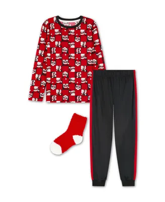 Max & Olivia Big Boys Pajama with Socks, 3 Piece Set