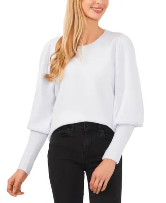 CeCe Women's Puff Long Sleeve Crew Neck Sweater