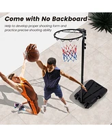 Costway 8.5-10FT Adjustable Basketball Hoop Goal with Fillable Base Wheel Shooting Practice