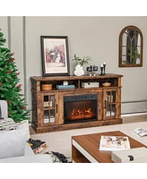 58'' Fireplace Tv Stands Media Consoles with 1400W Electric