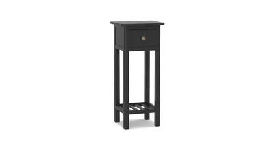 2 Tier Slim Nightstand Bedside Table with Drawer Shelf