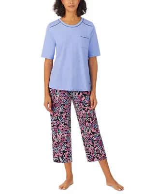 Cuddl Duds Women's 2-Pc. Printed Cropped Pajamas Set
