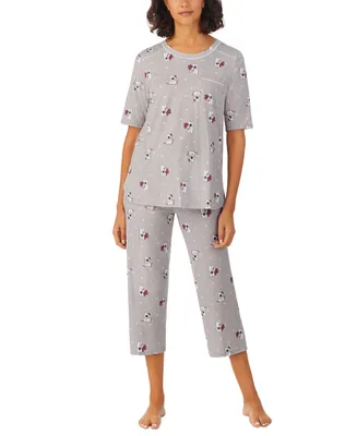 Cuddl Duds Women's 2-Pc. Printed Cropped Pajamas Set