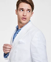 Bar Iii Men's Slim-Fit Stretch Solid Linen Double-Breasted Suit Separate Jacket, Created for Macy's