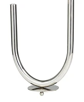 The Novogratz Silver Stainless Steel Metal Abstract U-Shaped Candelabra, 10" x 6" x 14"