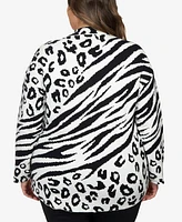 Ruby Rd. Plus Animal Print Shacket Sweater