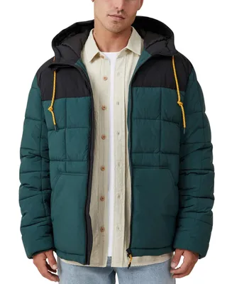 Cotton On Men's Mother Puffer Hooded Jacket