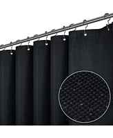 LiBa 72" W x 84" H Waffle Weave Fabric Shower Curtain