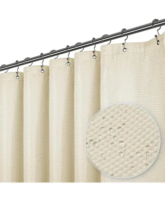 Liba 72" W x 96" H Waffle Weave Fabric Shower Curtain