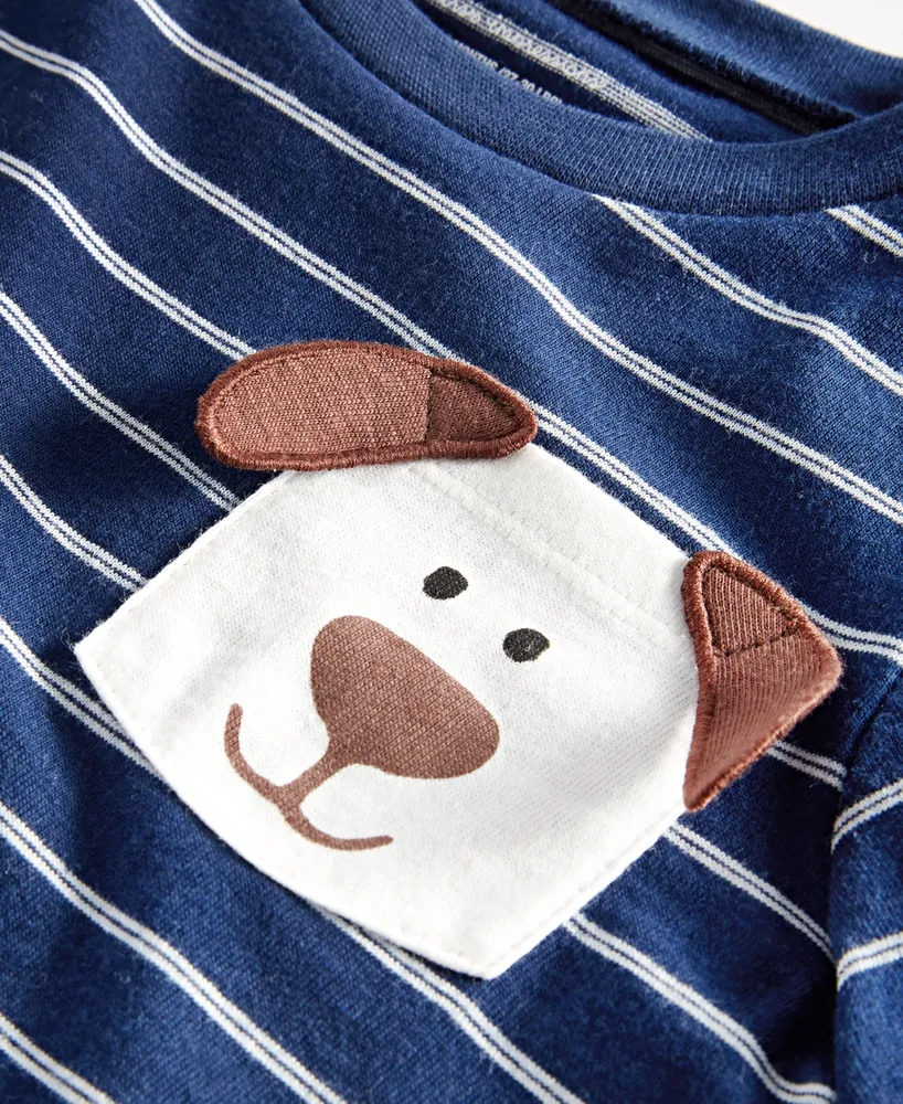 First Impressions Toddler Boys Puppy Pocket Striped Shirt, Created for Macy's
