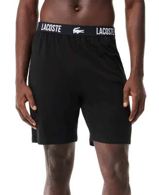 Lacoste Men's Straight Fit Logo Band Pajama Shorts