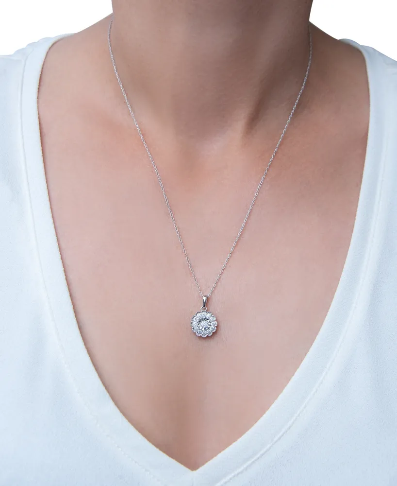 Wrapped in Love Diamond Flower Pendant Necklace (1/2 ct. tw) in 14k White Gold, 18" + 2" extender, Created for Macy's