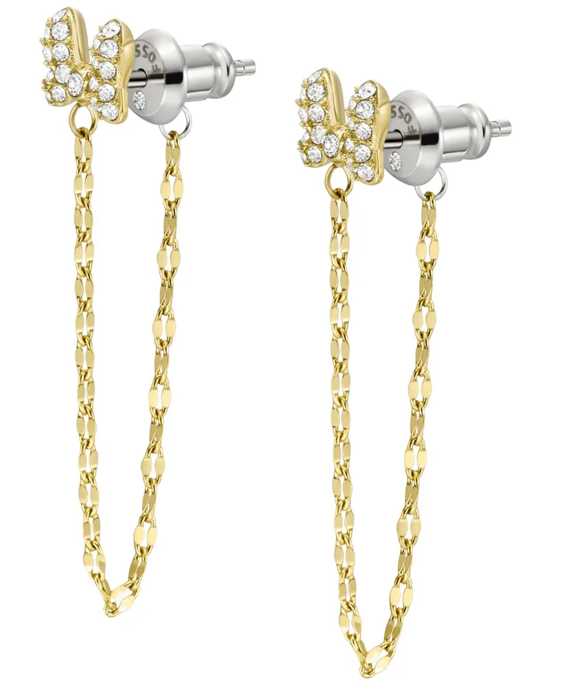 Fossil Disney x Fossil Special Edition Women's Clear Crystal Minnie Mouse Drop Earrings