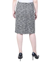 Ny Collection Petite Slim Tweed Double Knit Skirt