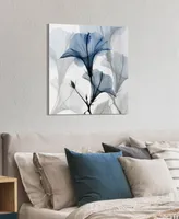 Empire Art Direct "Blue X-Ray Floral" Frameless Free Floating Tempered Glass Panel Graphic Wall Art, 24" x 24" x 0.2"