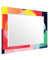 Empire Art Direct "Pop Perpetuity I" Rectangular Beveled Mirror on Free Floating Printed Tempered Art Glass, 30" x 40" x 0.4" - Multi