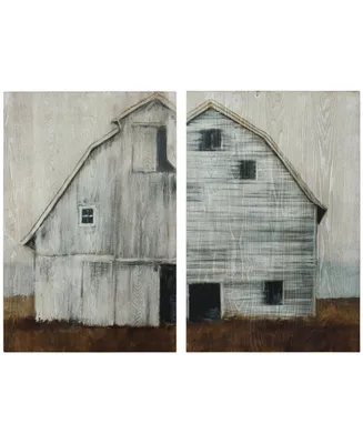 Empire Art Direct Abandoned Barn I Ii Fine Radiographic Photography Giclee Printed Directly on Hand Finished Ash Wood, 36" x 24" x 1.5" each