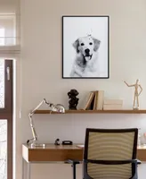 Empire Art Direct "golden Retriever" Pet Paintings on Printed Glass Encased with A Black Anodized Frame, 24" x 18" x 1"