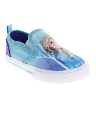 Disney Little Girls Frozen Slip On Canvas Sneakers