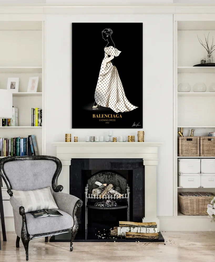 Empire Art Direct "B Fashion White Look" Frameless Free Floating Reverse Printed Tempered Glass Wall Art, 48" x 32" x 0.2"