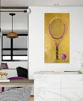 Empire Art Direct "Versace Vibes Racquet" Frameless Free Floating Tempered Glass Panel Graphic Wall Art, 24" x 48" x 0.2"