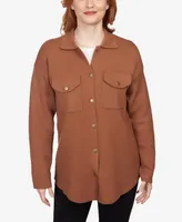 Ruby Rd. Petite Solid Shacket Shirt Jacket