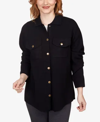 Ruby Rd. Petite Solid Shacket Shirt Jacket
