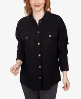 Ruby Rd. Petite Solid Shacket Shirt Jacket