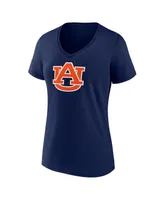 Women's Fanatics Navy Auburn Tigers Evergreen Logo V-Neck T-shirt