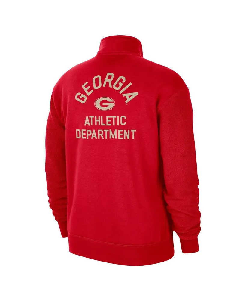 Men's Nike Red Georgia Bulldogs Campus Athletic Department Quarter-Zip Sweatshirt