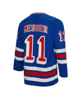 Men's Mitchell & Ness Mark Messier Blue New York Rangers Big Tall 2015 Captain Patch Line Player Jersey