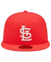 Men's New Era Red St. Louis Cardinals Lava Highlighter Logo 59FIFTY Fitted Hat