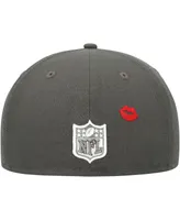 Men's New Era Pewter Tampa Bay Buccaneers Lips 59FIFTY Fitted Hat