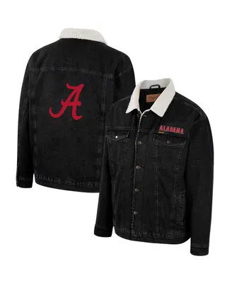 Men's Colosseum x Wrangler Charcoal Alabama Crimson Tide Western Button-Up Denim Jacket