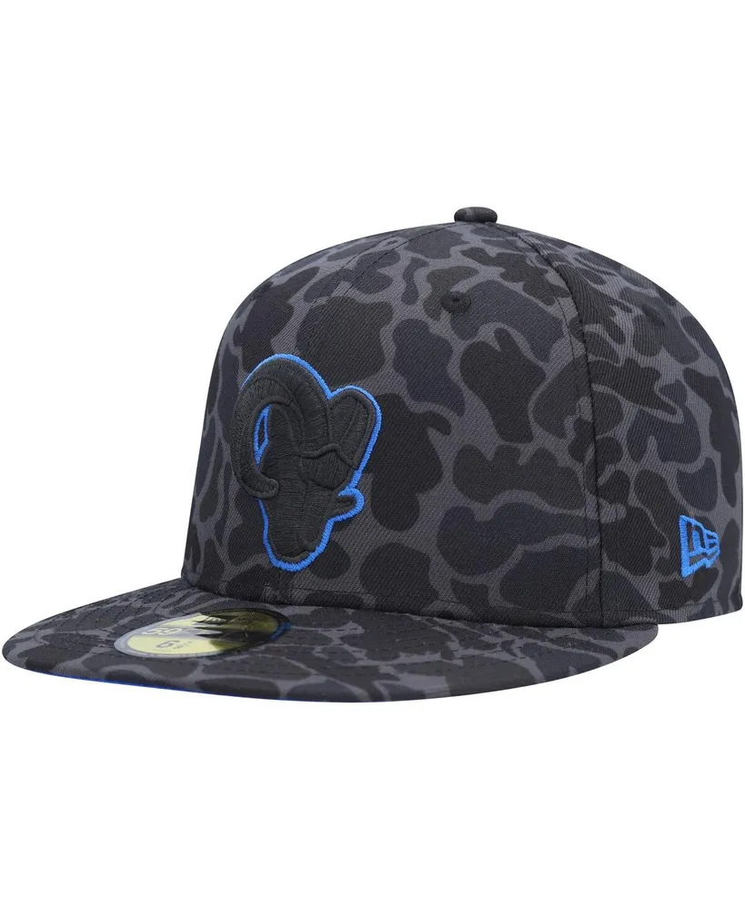 Men's New Era Black Los Angeles Rams Amoeba Camo 59FIFTY Fitted Hat